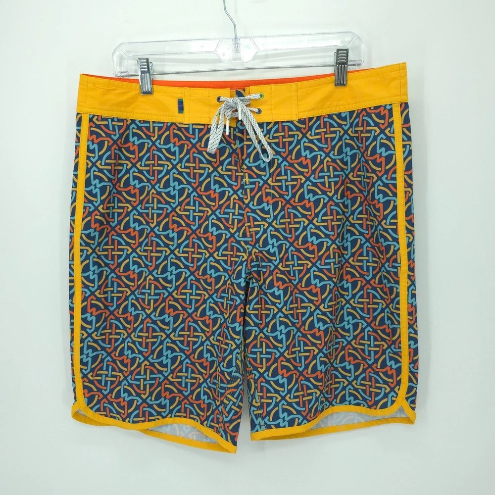 William Murray Board Shorts Mens 34 Blue Celtic‎ Knot Golf Swim Trunks